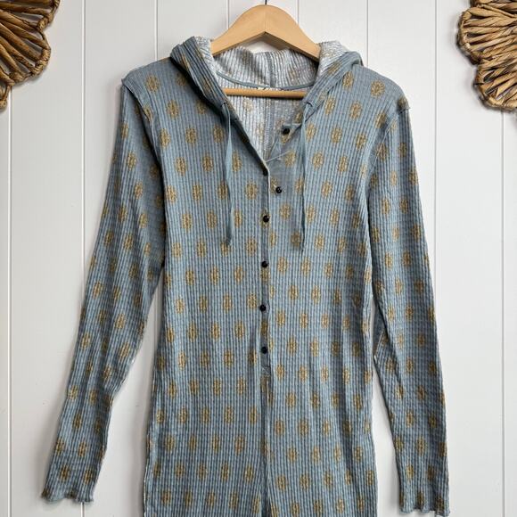 Free People long johns lil' bit lou flare one-piece loungewear thermal cotton - Picture 4 of 8